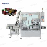 Automatická inline omáčka s vákuovým uzáverom s tromi hlavami sklenených pohárov