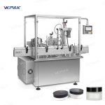 Automatické rotačné nádoby na kozmetické krémy, ktoré plnia tesniace skrutkové uzávery