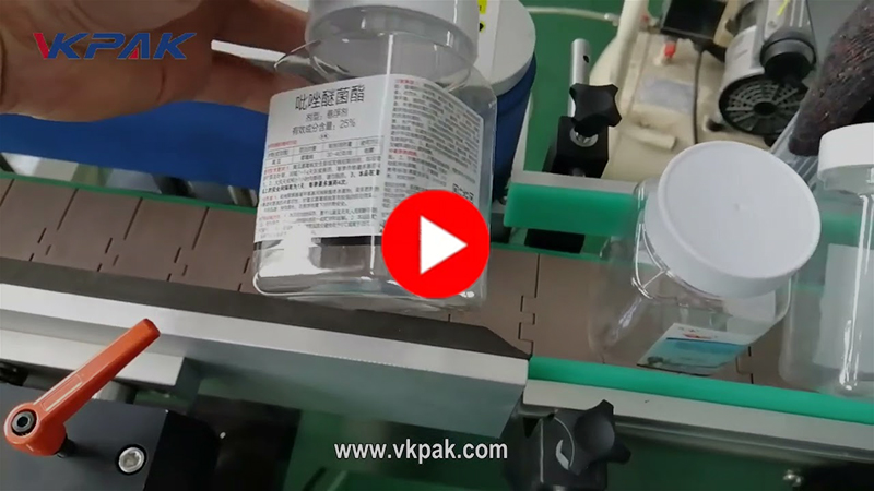 Automatický stroj na nanášanie viacstranných etikiet štvorcových fliaš