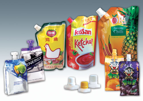 spout bags after filling jednohlavé výtokové vrecká plnené násypkou .jpg