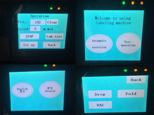 ovládací znak vnútri obrazovky pre obsluhu strojového zariadenia štítok